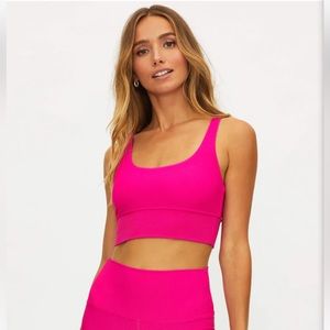 Beach Riot - Ribbed Leah Bra Fuchsia Size Small